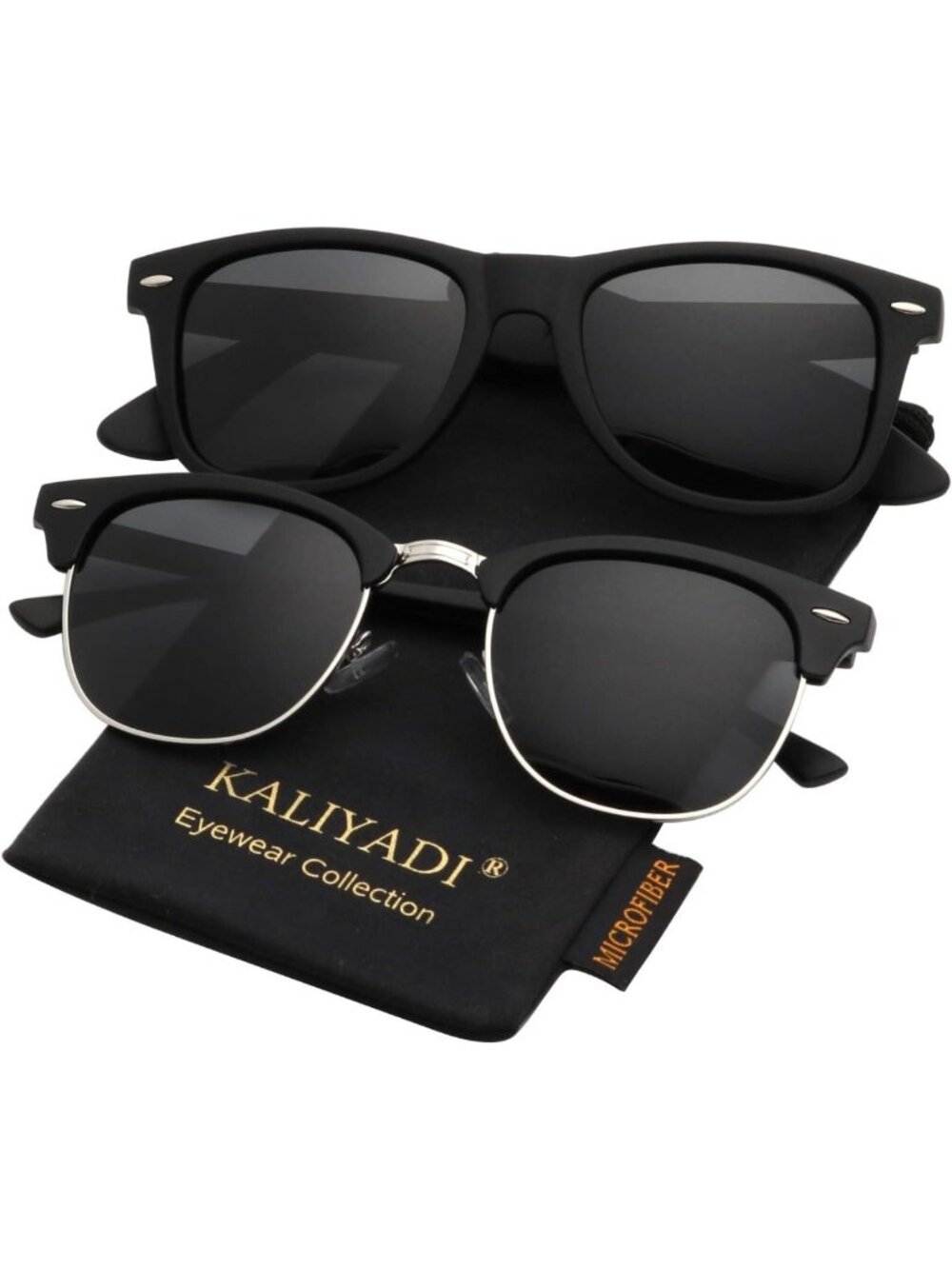 Polarized Semi-Rimless Sunglasses for Men & Women - UV Protection Driving Shades